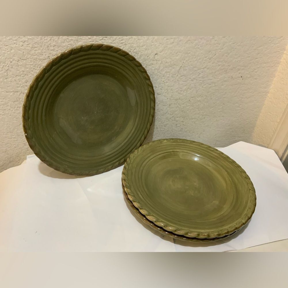 SET OF 3 Artimino Tuscan Countryside Sage dinner plates 11